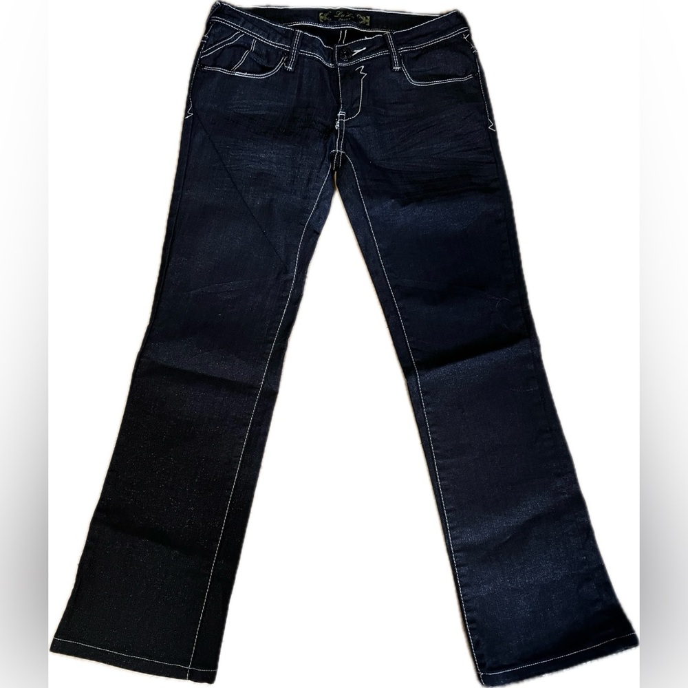 Lulu Y2K jeans womens sz 10 (38) . Black shimmer jeans will fits like 6-8